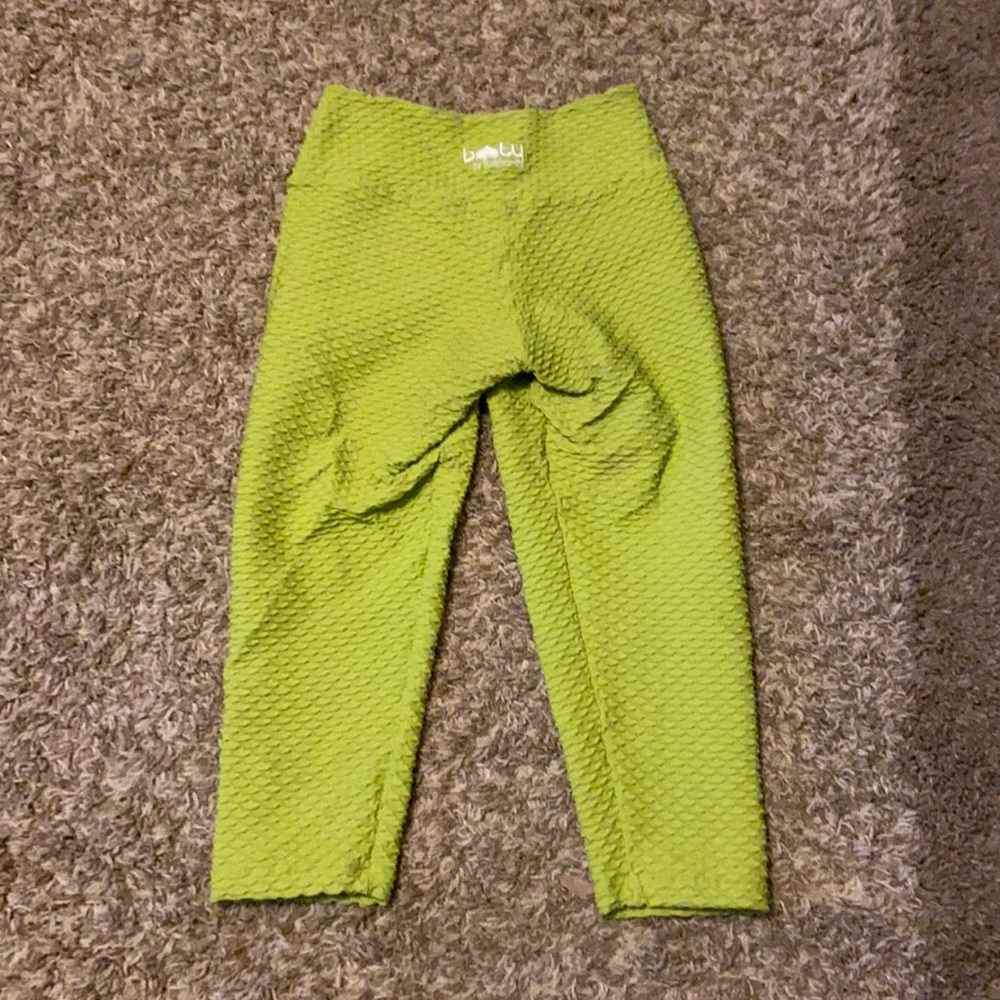 Lime green croco skin cropped
